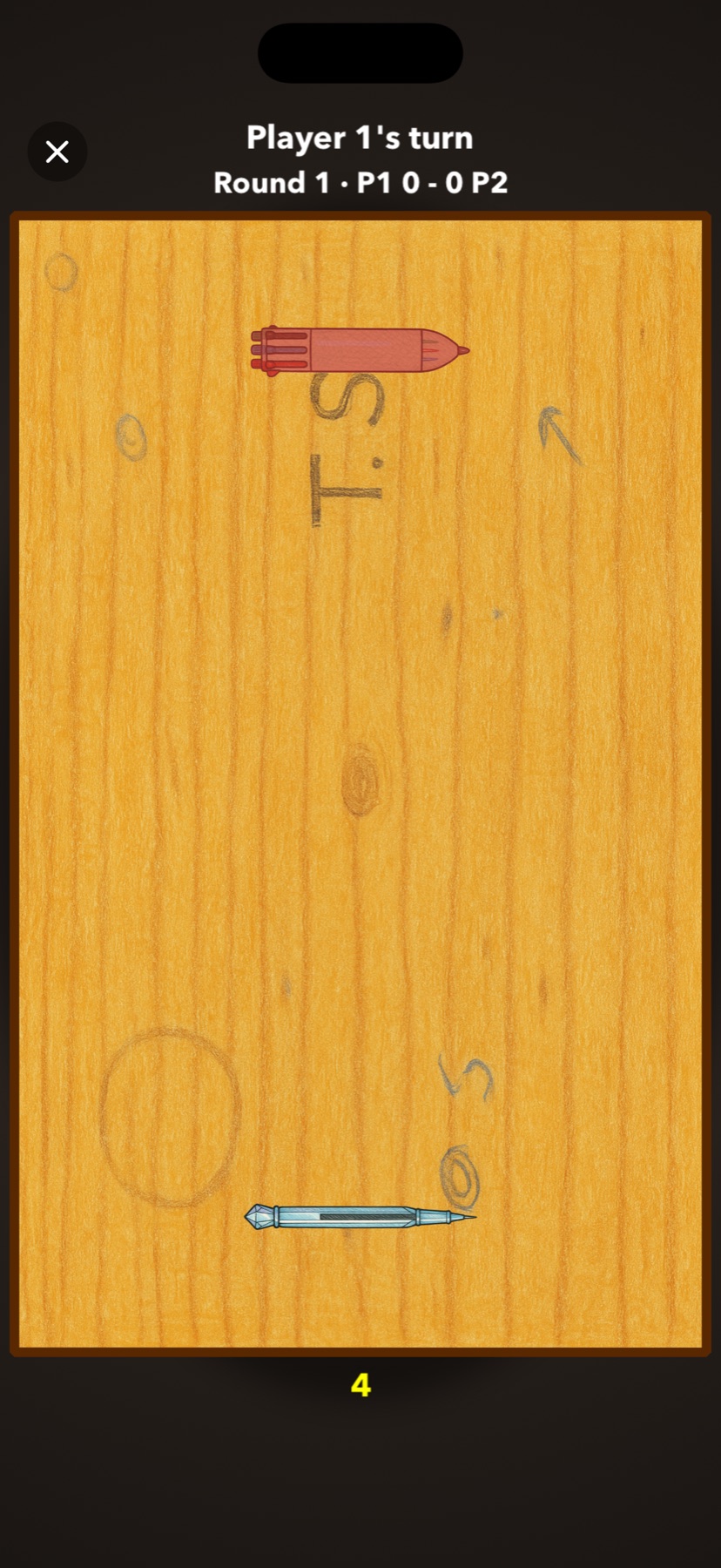 Vs a friend pen fight on the same iPhone